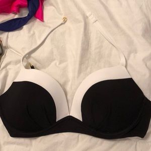 Black and white bathing suit top